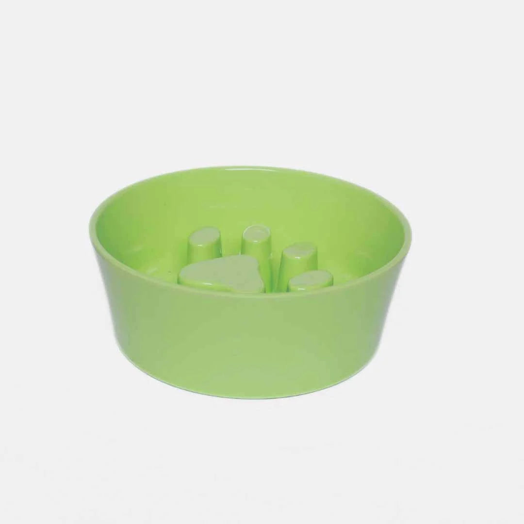 Melamine Slow Feeder Kattenkommen – Set Van 3, Doolhofontwerp, Vaatwasbestendig, Wit/blauw/groen
