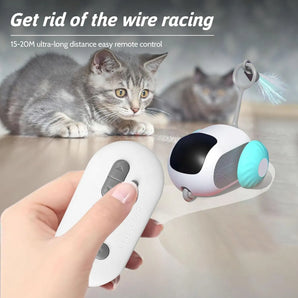 Smart Car Remote Control - Cat Interactive Toy for Indoor Cats - Remote Control Cat Automatic Moving Toy with 2-Speed Adjustment