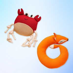 Furry Castle Knitted Crab and Round Fox Combo