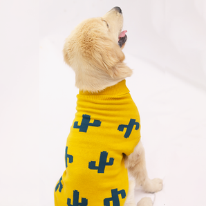 Bright & Cheerful Yellow Printed Dog Sweater